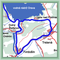 Trasy rowerowe - Trstena – Oravska Zapora Wodna – Trstena